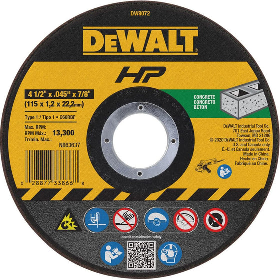4.5x.045 x7/8 Cut Wheel, 25/Pack