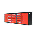 10ft Workbench Storage Cabinet with 15 Drawers & 2 Cabinets