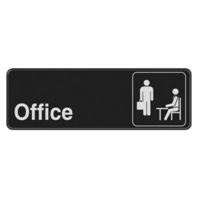 Hillman Fasteners 841754 3x9 BLK Office Sign