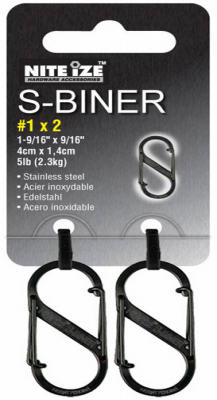 NITE IZE INC SB1-2PK-01 2PK BLK S-Biner Clip