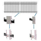 10x7 ft Steel Fence with 3 Rails, 30 Panels