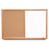 Abilityone 7110015680401 7110015680401 SKILCRAFT Quartet Combination Board, 36 x 24, Tan/White Surface, Oak Wood Frame 2