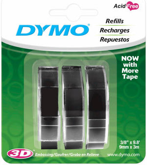 3PK Dymo BLK Refill