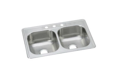 33 x 22 Double Bowl Deck Sink