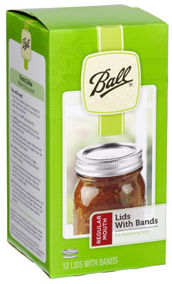 Rubbermaid Inc/Jarden 1440030060 Ball 12PK Reg Jar Cap