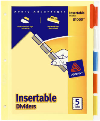 5 Colored Tab Dividers