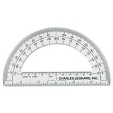 Charles Leonard 77106 Open Center Protractor, Plastic, 6" Ruler Edge, Clear, Dozen 2