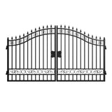 12x8 ft Dual Swing Driveway Steel Gate