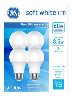 4PK 8.5W A19 MB Bulb