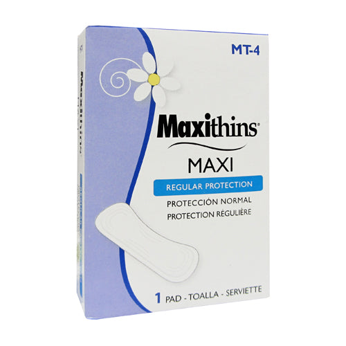 Hospeco MT-4 Maxithins Maxi Pads Regular Absorbency #4 Box 250/CS
