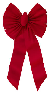 HOLIDAY TRIM 7355 7 Loop RED Velvet Bow