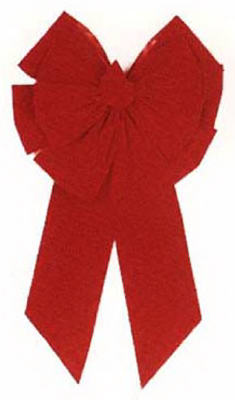 HOLIDAY TRIM 7366 11 Loop RED Velvet Bow