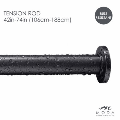 42-74" BLK SHWR Rod