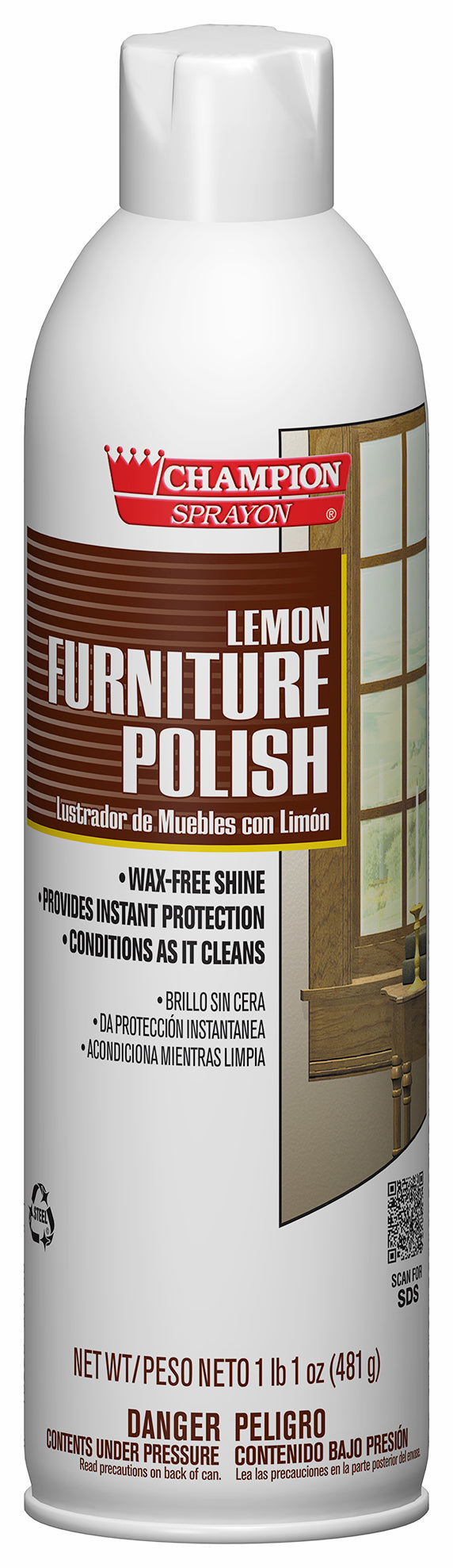 Chase Products 438-5136 Aerosol Furniture Polish 17 oz Lemon Scent 12/CS