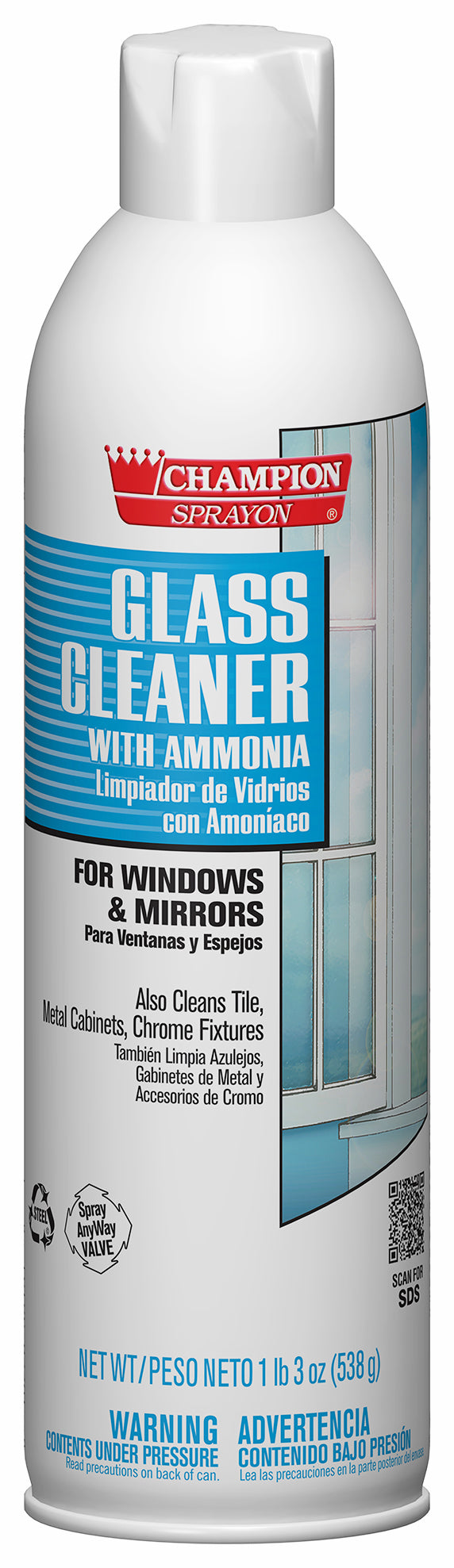 Chase Products 438-5151 Aerosol Glass Cleaner w/ ammonia 19oz 19/CS