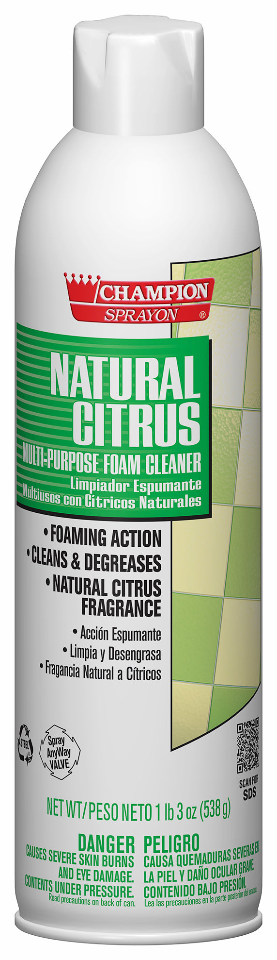 Chase Products 438-5154 Aerosol Foam Cleaner Citrus 19oz 12/CS