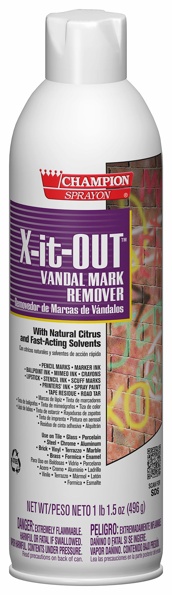 Chase Products 438-5149 Aerosol X-IT OUT Vandal Mark Remover 17.5oz 12/CS