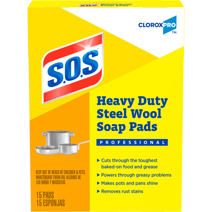 Clorox 88320 S.O.S. Steel Wool Soap Pads 15 Count 12/CS