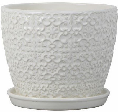 8" WHT Bell Planter