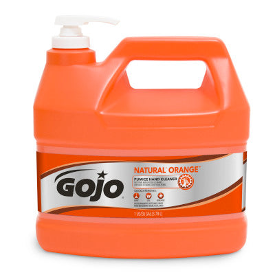 Gojo 0955-04 Natural Orange Pumice Hand Cleaner 1 Gallon Pump Bottle Citrus Scent 4/CS