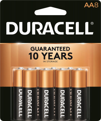 Duracell Alkaline Batteries, AA, 8/Pack