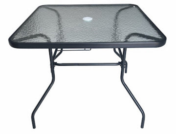 35" SQ BLK GLS Table