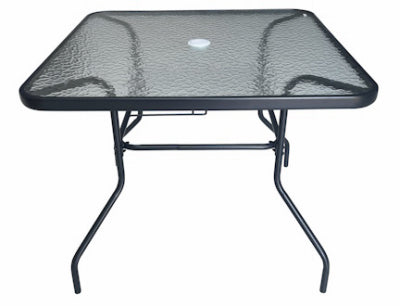 35" SQ BLK GLS Table