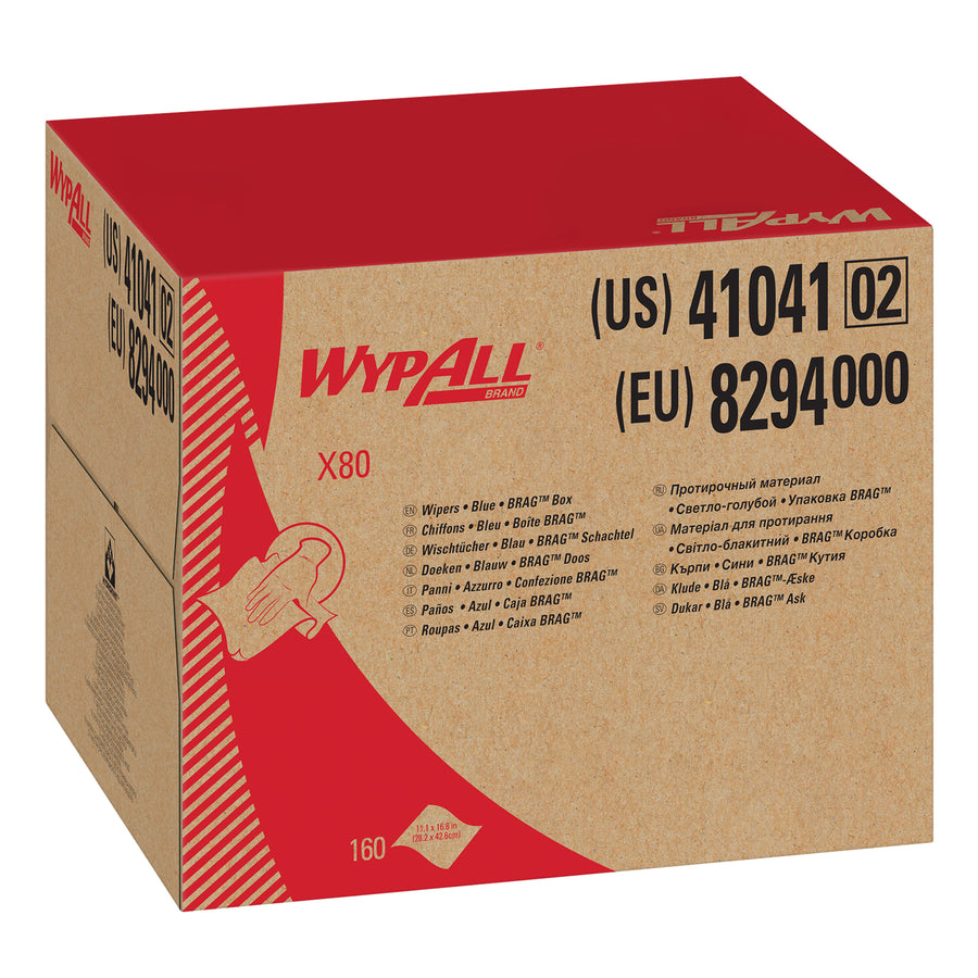 Wypall 41041 WypAll X80 Cloths Blue 11.1" x 16.8" BRAG Box 160/CS