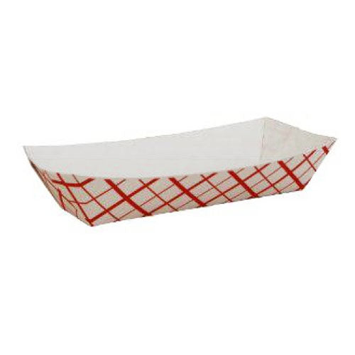 SQP 8114 7" Red Plaid Hot Dog Tray 1000/Cs