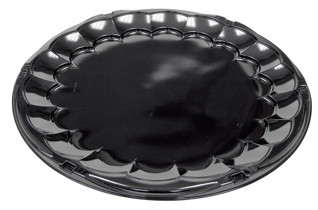 Pactiv 9818K 18" Black Plastic Flat Tray 50/CS