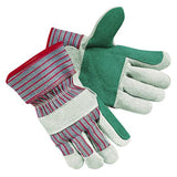 MCR Safety 1211J Men's Economy Leather Palm Gloves, White/red, Large, 12 Pairs 2