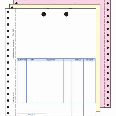 3 Part Epicor Invoice