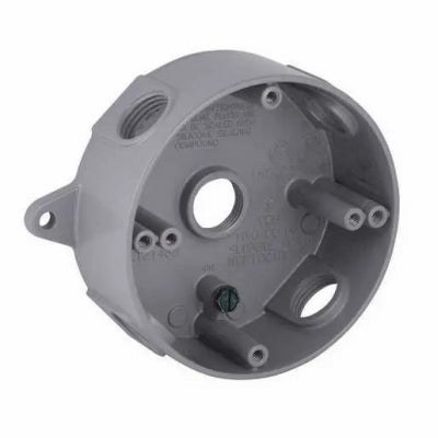 Raco Incorporated 5361-0 GRY RND 1/2" 5Out Box