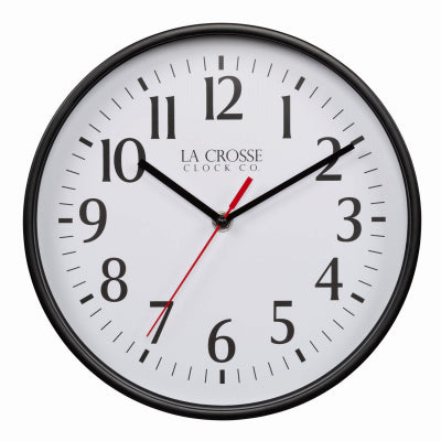 10" BLK Plas Wall Clock