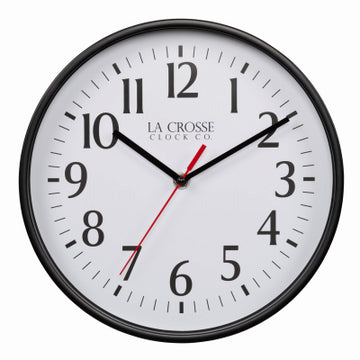 10" BLK Plas Wall Clock