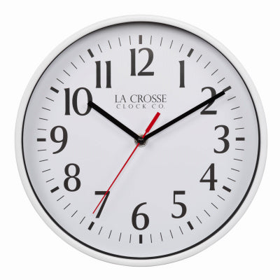 10" WHT Plas Wall Clock