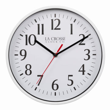 10" WHT Plas Wall Clock