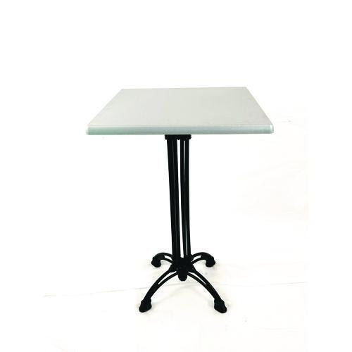 JMC Furniture 106P32322 Topalit Tables, Square, 32 x 32 x 44, Brushed Silver Top, Black Iron Base/Legs