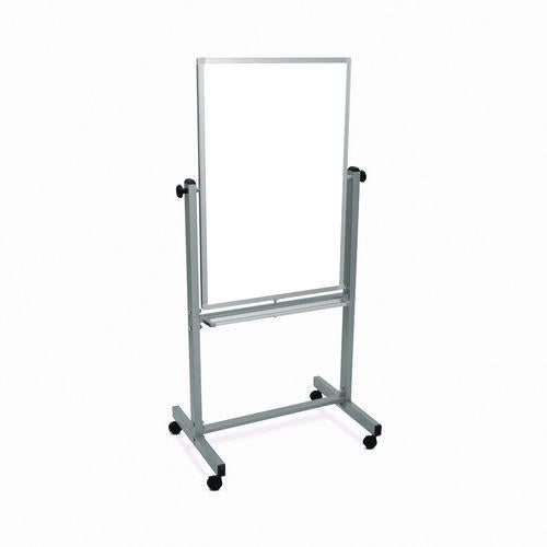 Luxor L270 Mobile Magnetic Whiteboard, 24" x 36", White Surface, Satin Aluminum Frame