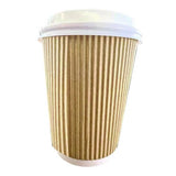 Karat C-KRC508 Ripple Hot Cups, 8 oz, Kraft/White, 500/Carton 2