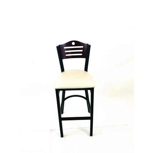 JMC Furniture EBBVCRMB Eagle Series Barstool, Supports Up to 300 lb, 28.5" Seat Height, Cream Seat, Dark Mahogany Back, Black Base