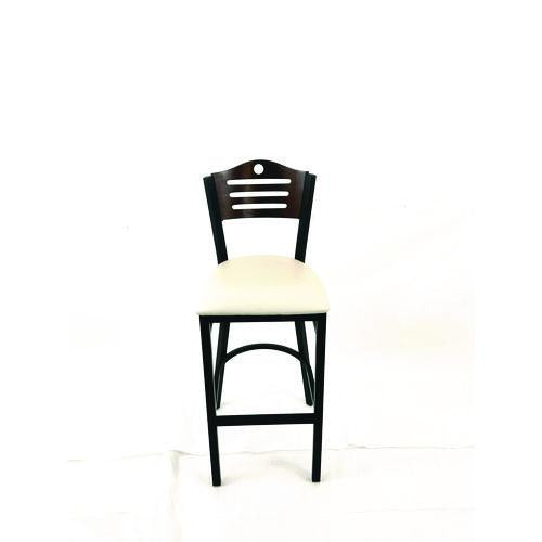 JMC Furniture EBBVCRMC Eagle Series Barstool, Supports Up to 300 lb, 28.5" Seat Height, Cream Seat, Dark Walnut Back, Black Base