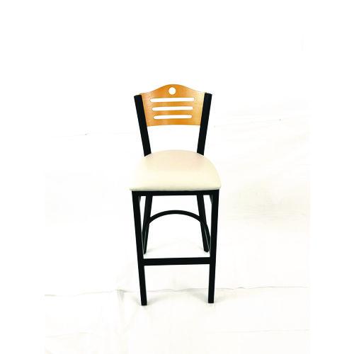 JMC Furniture EBBVCRMD Eagle Series Barstool, Supports Up to 300 lb, 28.5" Seat Height, Cream Seat, Natural Back, Black Base