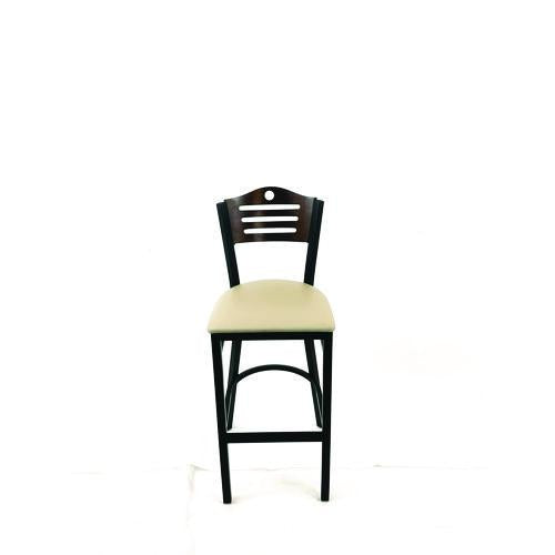 JMC Furniture EBBVTAUC Eagle Series Barstool, Supports Up to 300 lb, 28.5" Seat Height, Taupe Seat, Dark Walnut Back, Black Base
