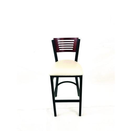 JMC Furniture JRBBVCRMB Jones River Series Barstool, Supports Up to 300 lb, 28.5" Seat Height, Cream Seat, Dark Mahogany Back, Black Base