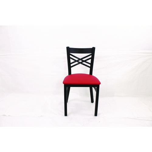 JMC Furniture XCHBVSRED X Series Chair, Supports Up to 300 lb, 18" Seat Height, Red Seat, Black Back, Black Base