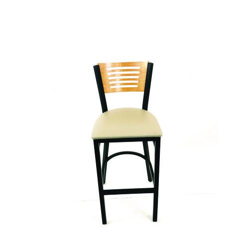 JMC Furniture JRBBVTAUD Jones River Series Barstool, Supports Up to 300 lb, 28.5" Seat Height, Taupe Seat, Natural Back, Black Base