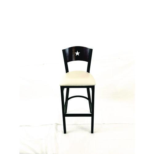 JMC Furniture LBBVCRMB Liberty Series Barstool, Supports Up to 300 lb, 28.5" Seat Height, Cream Seat, Dark Mahogany Back, Black Base