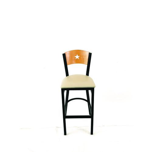 JMC Furniture LBBVTAUD Liberty Series Barstool, Supports Up to 300 lb, 28.5" Seat Height, Taupe Seat, Natural Back, Black Base