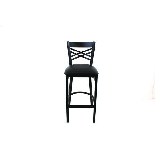 JMC Furniture XBSBVSBLK X Series Barstool, Supports Up to 300 lb, 29.5" Seat Height, Black Seat, Black Back, Black Base